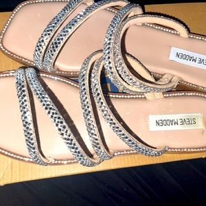 Steve Madden Silver Strappy Sandals